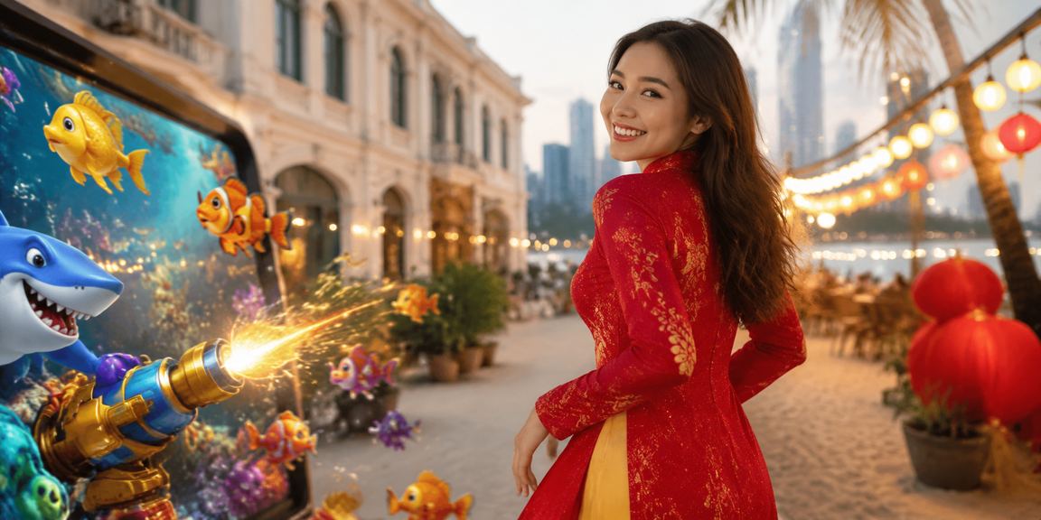 Người phụ nữ mặc áo dài tại TP.HCM trải nghiệm game bắn cá trực tuyến trên điện thoại