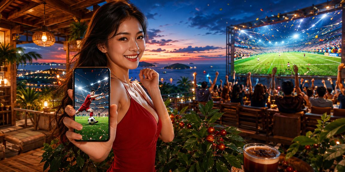 Người dùng tại Phú Quốc thưởng thức cà phê và chơi casino di động trên 69vnd